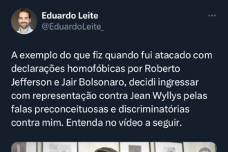 Eduardo Leite entra com representação contra Jean Wyllys por homofobia