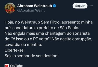 Desafiando Bolsonaro, Weintraub vira pré-candidato conservador à prefeitura de SP