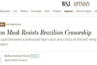 Wall Street Journal faz duras críticas em coluna sobre Alexandre de Moraes