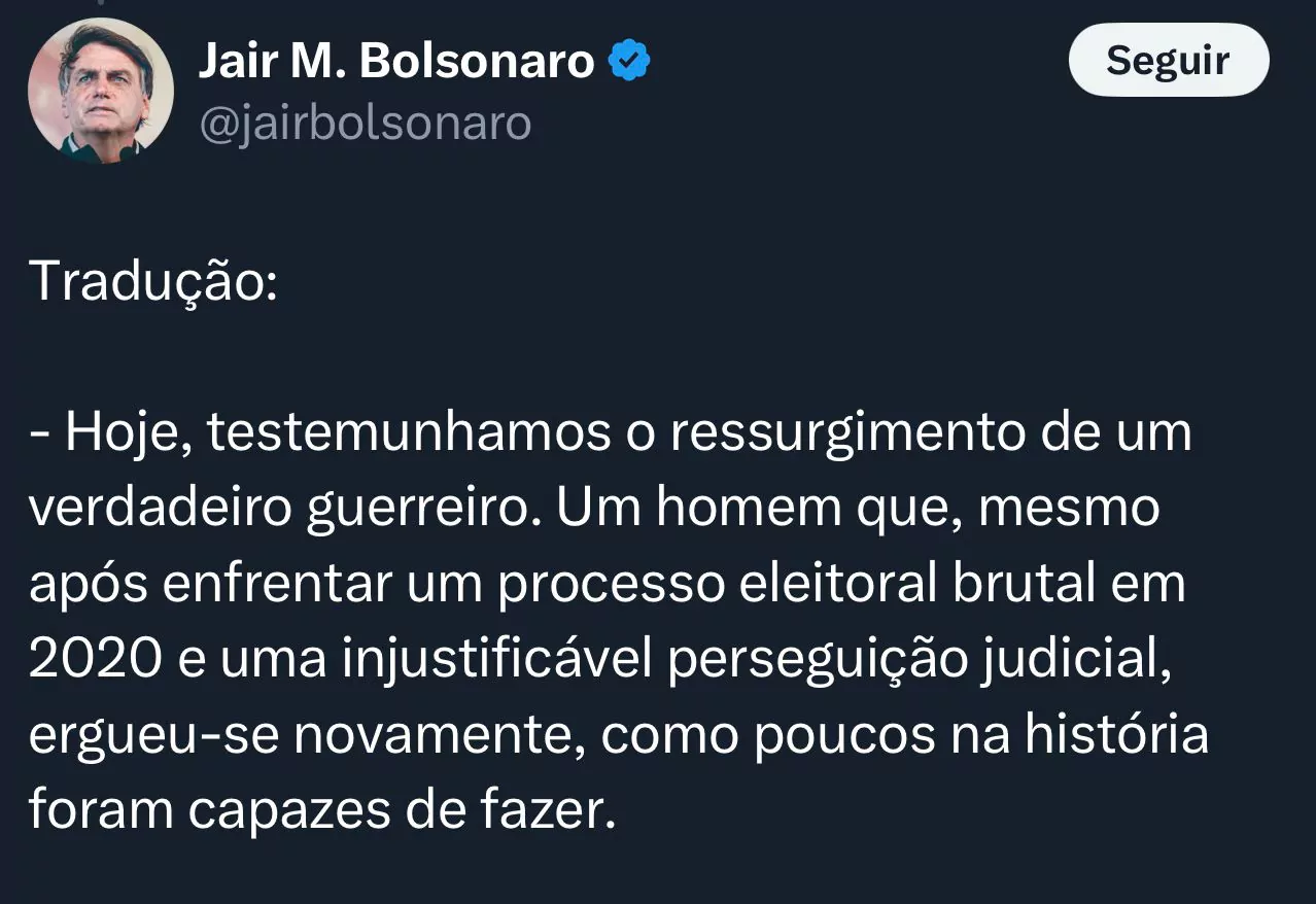 Bolsonaro e Tarcísio celebram vitória de Trump, enquanto Lula pede diálogo