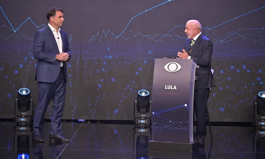 Flávio e Lula trocam acusações sobre Luchsinger, Milei e corrupção em debate na Band